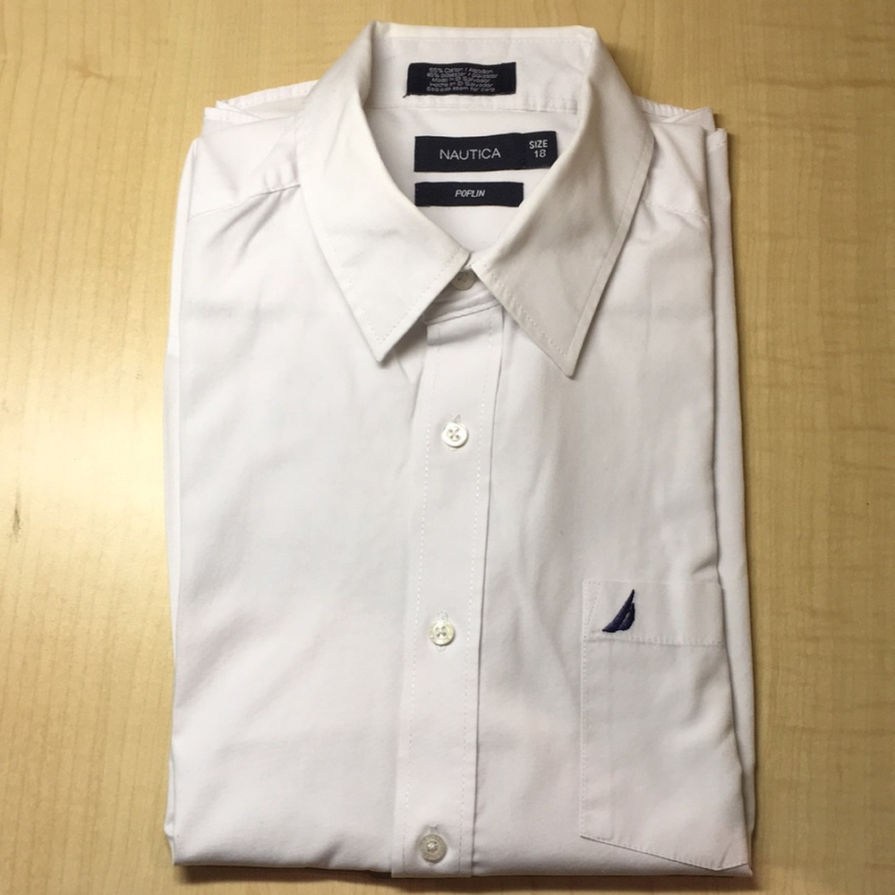 Nautica Poplin Long Sleeve Dress Shirt